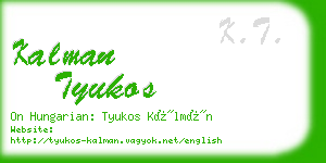 kalman tyukos business card